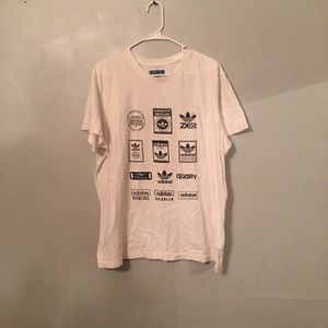 Multi logo adidas tee